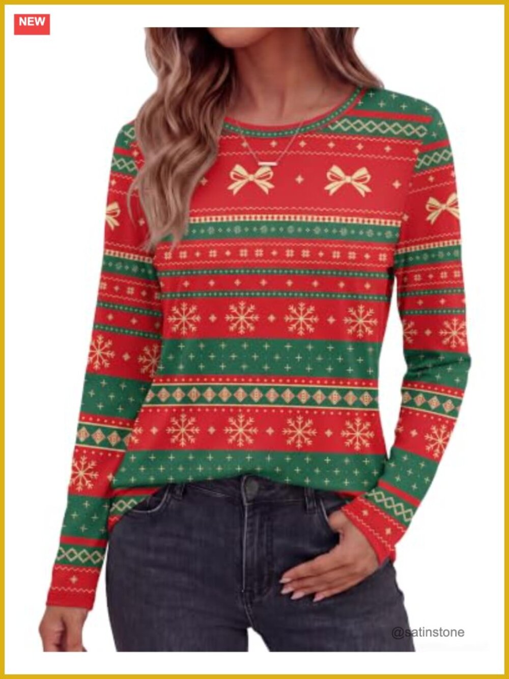 Long Sleeve Crewneck Loose Fit Pullover Top Casual Fall Shirt